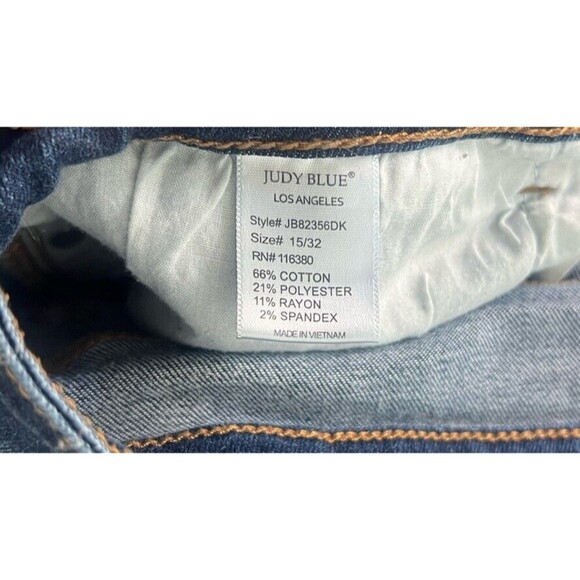 Judy Blue Jeans Womens 15 32 Blue Mid Rise Regular Straight Fit 32X29 Stretch - Picture 8 of 8